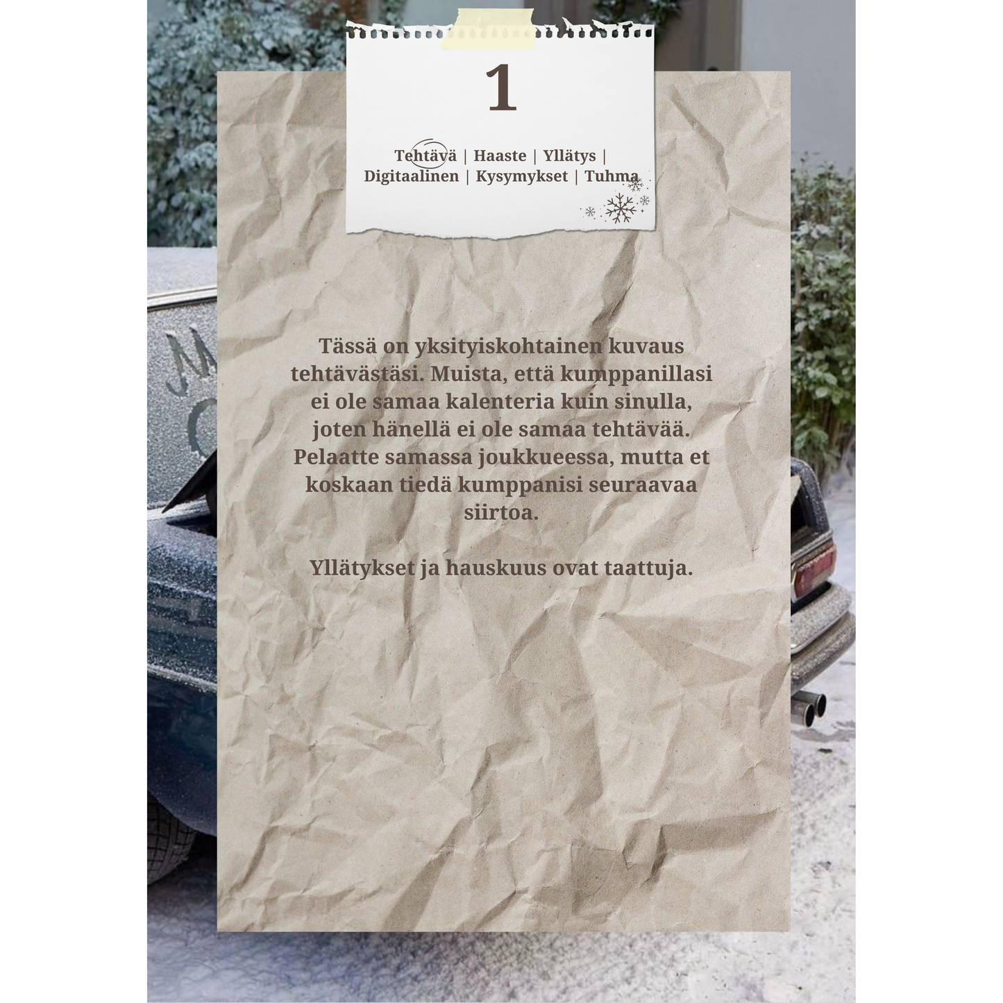 Pariskunnan adventtikalenteri